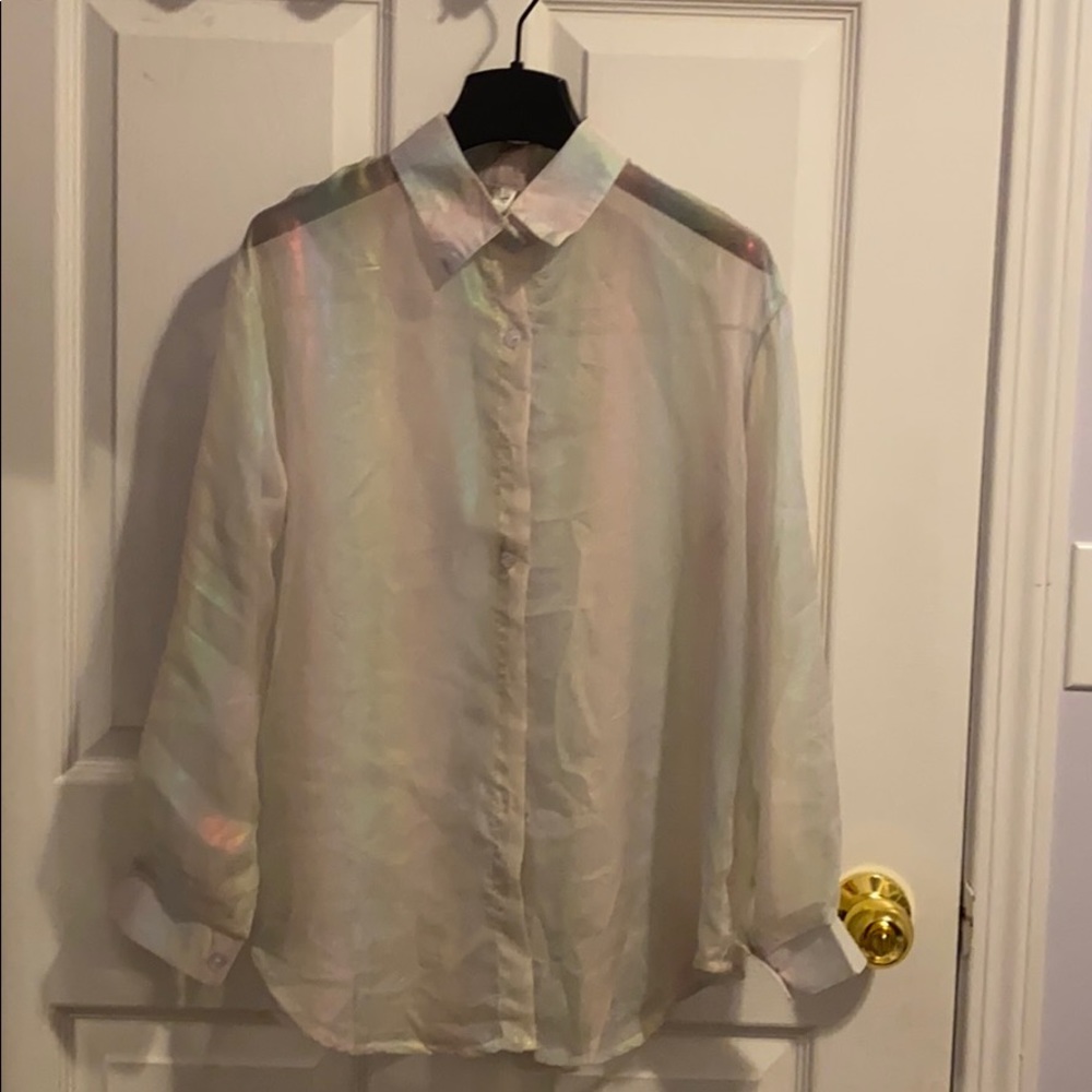 Crystal colorful Long-sleeved blouse shirt